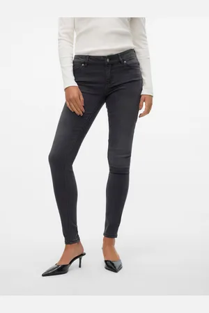 VERO MODA Vmsylvia Tiro Bajo Corte Skinny Vaqueros