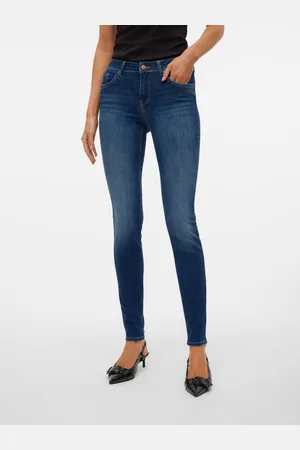 VERO MODA Vmlux Talle Medio Corte Slim Vaqueros