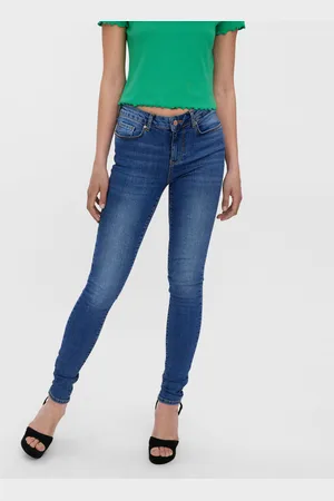 VERO MODA Vmseven Talle Medio Corte Slim Vaqueros
