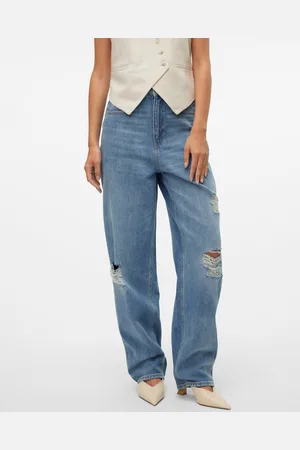 VERO MODA Vmbrooklyn Talle Medio Corte Baggy Vaqueros