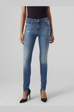 VERO MODA Vmlux Talle Medio Corte Slim Vaqueros