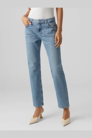 VERO MODA Vm90s Tiro Bajo Corte Straight Vaqueros
