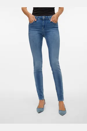 VERO MODA Vmlux Talle Medio Corte Slim Vaqueros