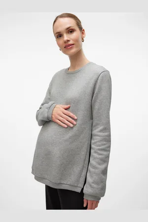Mama;licious Sudadera Corte Loose Cuello Redondo Puños Acanalados