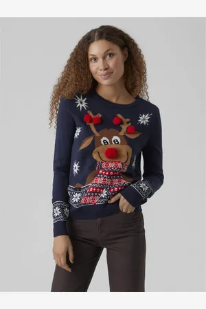 VERO MODA Vmnewfrostydeer Pulóveres