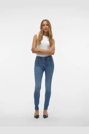 VERO MODA Vmflash Talle Medio Corte Skinny Vaqueros