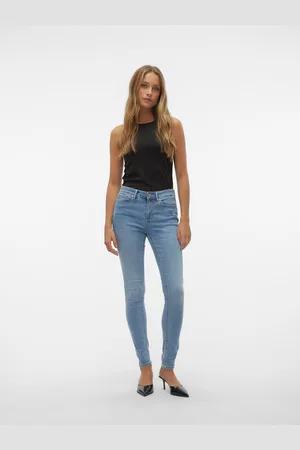 VERO MODA Vmflash Talle Medio Corte Skinny Vaqueros