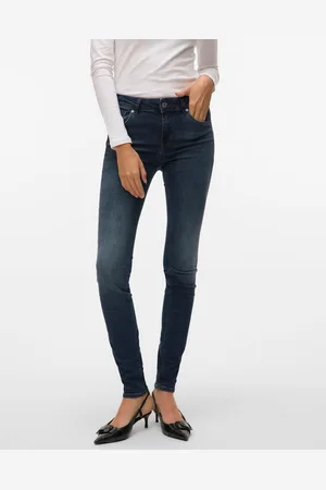 VERO MODA Vmlux Talle Medio Corte Slim Vaqueros
