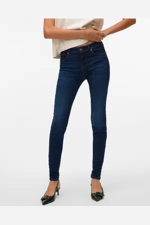 VERO MODA Vmlux Talle Medio Corte Slim Vaqueros