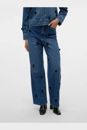 VERO MODA Vmtaylor Talle Medio Corte Baggy Vaqueros