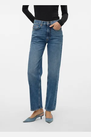 VERO MODA Vmvalerie Talle Medio Corte Relaxed Vaqueros