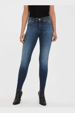 VERO MODA Vmlux Talle Medio Corte Slim Vaqueros