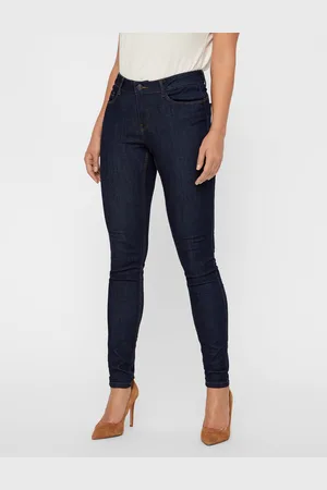 VERO MODA Vmseven Talle Medio Corte Slim Vaqueros