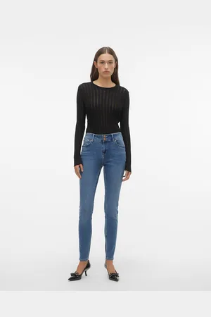 VERO MODA Vmkimmi Talle Medio Corte Slim Vaqueros