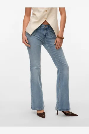 VERO MODA Vmjean Tiro Bajo Corte Flared Vaqueros