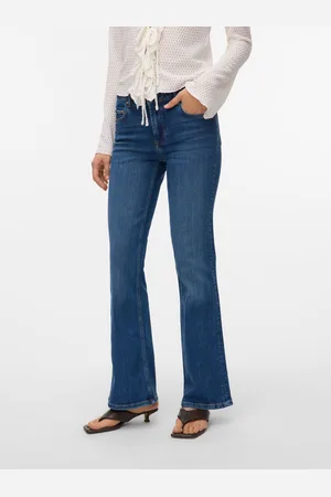 VERO MODA Vmphoebe Talle Medio Corte Flared Vaqueros