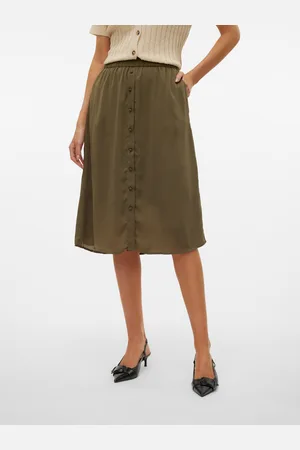 VERO MODA Vmsunny Cintura Alta Falda Midi