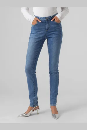 VERO MODA Vmalia Talle Medio Corte Slim Vaqueros