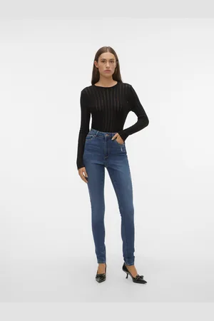 VERO MODA Vmsophia Tiro Alto Corte Skinny Vaqueros