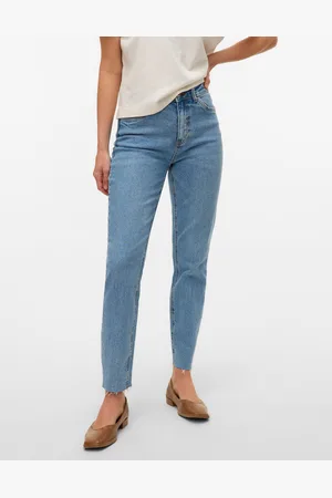 VERO MODA Vmbrenda Tiro Alto Corte Mom Vrist Vaqueros