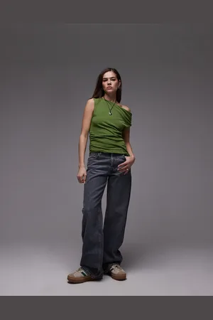 Topshop Draped Asymmetric Shoulder Top