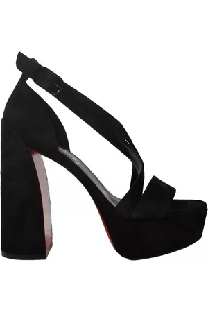 Sandalias Spikita 100 De Ante en Negro - Christian Louboutin