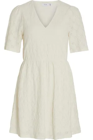 VILA Mangas Cortas Vestido Corto