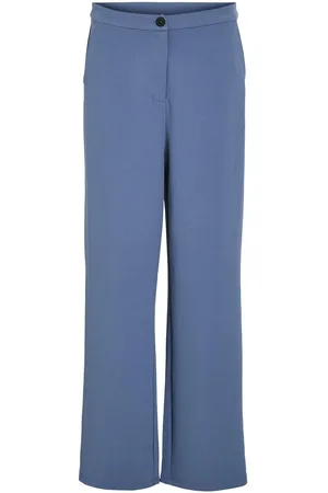 VILA Cintura Alta Pantalones De Pierna Ancha