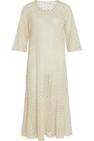 VILA Mangas 3/4 Vestido Midi