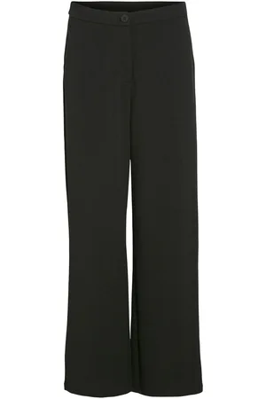 VILA Cintura Alta Pantalones De Pierna Ancha