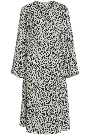 VILA Midi, Mangas Largas Vestido Envolvente