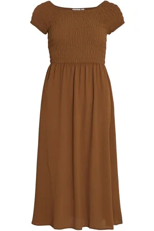 VILA Mangas Cortas Vestido Midi