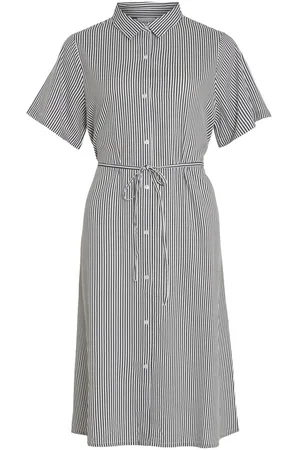 VILA Viragna De Mangas Cortas Vestido Camisero