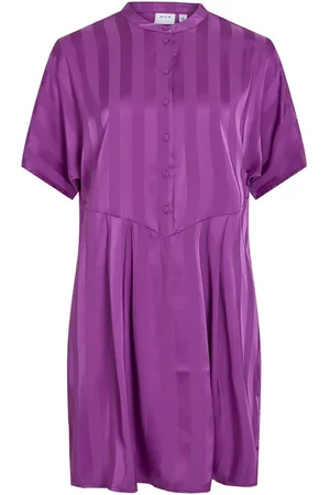 VILA Mangas Cortas Vestido Corto