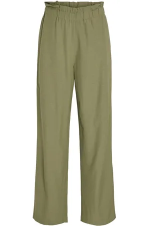 VILA Cintura Alta Pantalones Paperbag