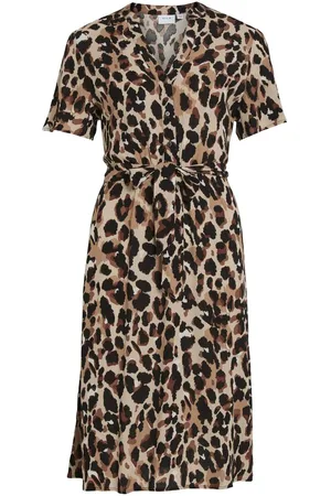 VILA Mangas Cortas Vestido Midi