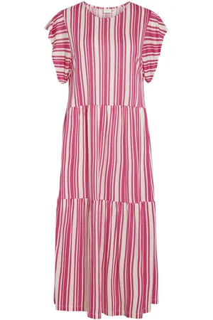 VILA Mangas Cortas Vestido Midi