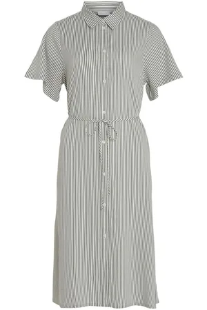 VILA Viragna De Mangas Cortas Vestido Camisero