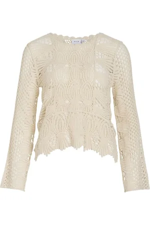 VILA Ganchillo Blusa De Manga Larga