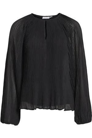 VILA Plegado Blusa De Manga Larga
