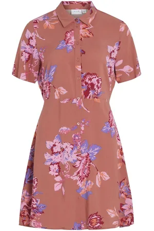 VILA Mangas Cortas Vestido Camisero