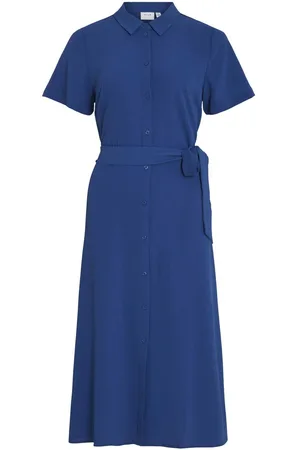 VILA Mangas Cortas Vestido Camisero