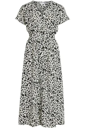 VILA Prenda Abotonada De Mangas Cortas Vestido Midi