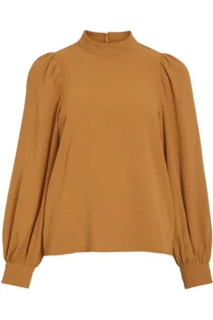 VILA Cuello Alto Blusa De Manga Larga