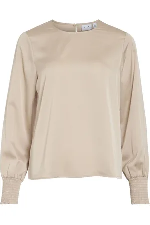 VILA Mangas Largas Blusa