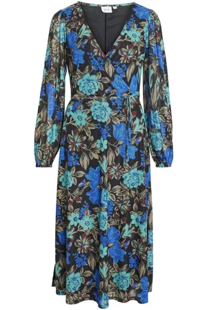 VILA Mangas Largas Vestido Midi