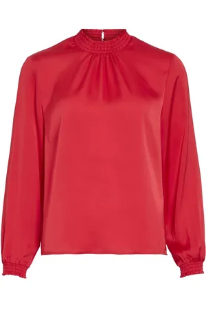VILA Cuello Alto Blusa De Manga Larga