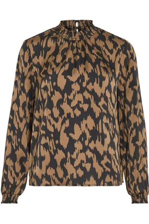 VILA Cuello Alto Blusa De Manga Larga
