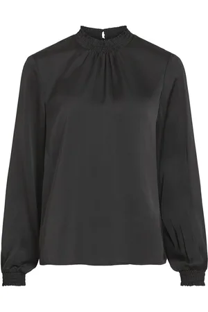 VILA Cuello Alto Blusa De Manga Larga