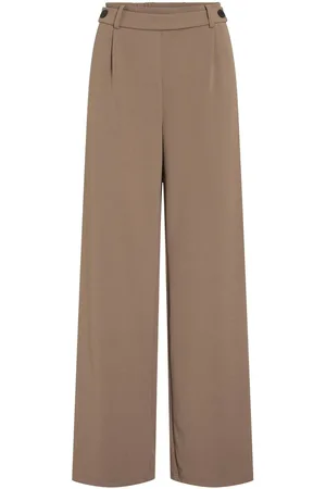 VILA Cintura Alta Pantalones De Pierna Ancha